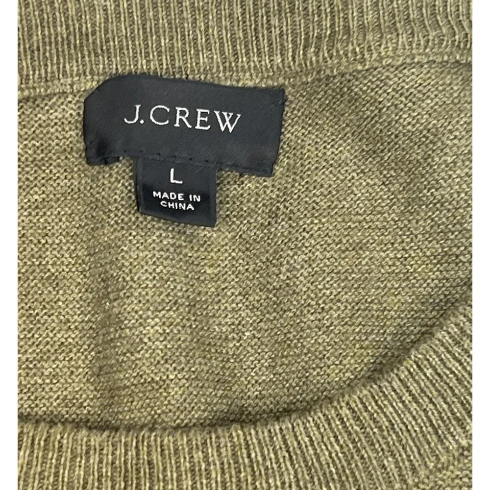 J.CREW Men's Pullover Sweater Green Size Large Very Nice 100%‎ Cotton